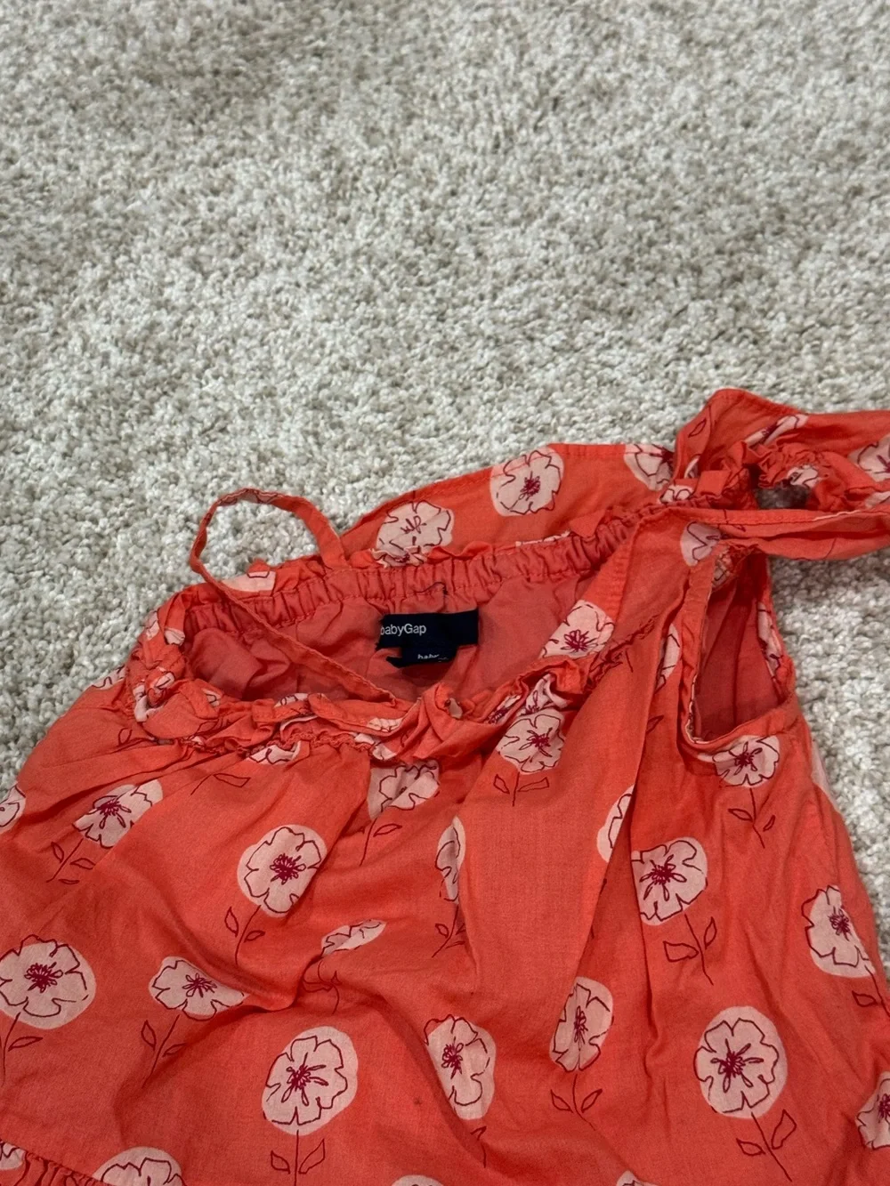 babyGAP 18–24 Coral Floral One-Shoulder Tiered Dress